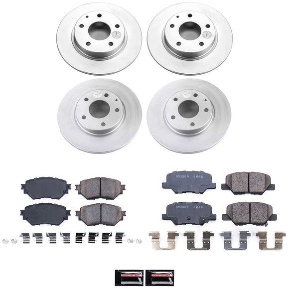 PowerStop Genuine Geomet Coated Rotor and Low-Dust Ceramic Brake Pad Kit
