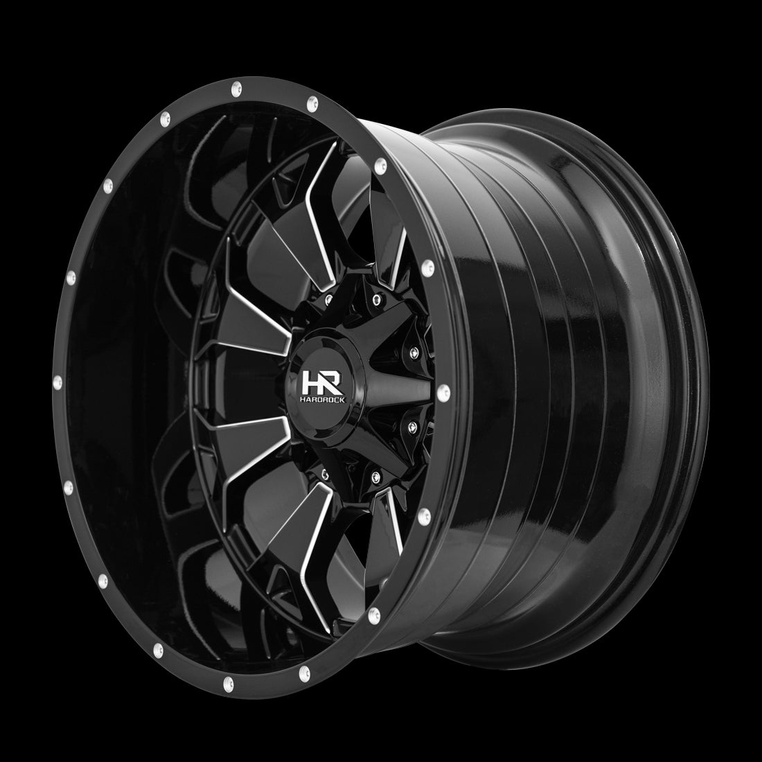 20x12 Hardrock Devastator Gloss Black Milled 6x135/139.7 ET-51 wheel/rim