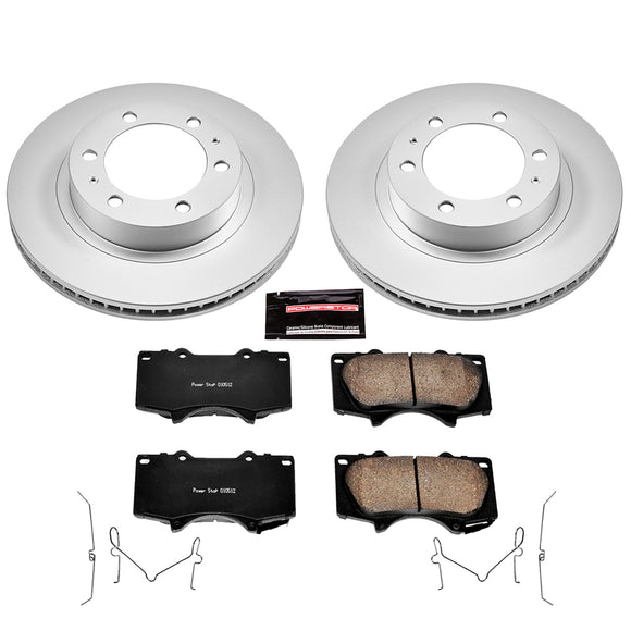 PowerStop Genuine Geomet Coated Rotor and Low-Dust Ceramic Brake Pad Kit