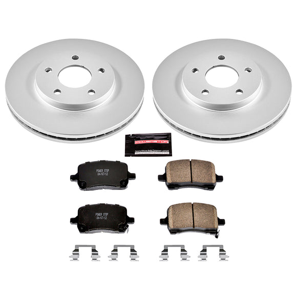 PowerStop Genuine Geomet Coated Rotor and Low-Dust Ceramic Brake Pad Kit