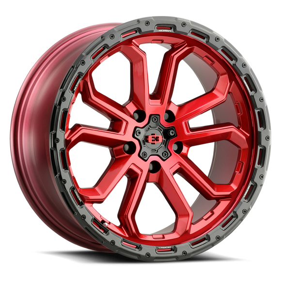 20x9 Vision 405 Korupt Gloss Red with Gloss Black Lip 5x150 ET12 CB110.2