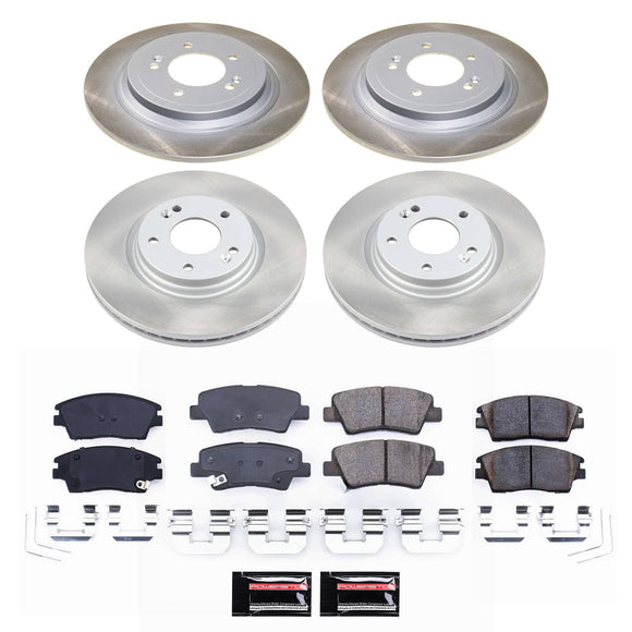 PowerStop Semi-Coated Rotor and Low-Dust Ceramic Brake Pad Kit