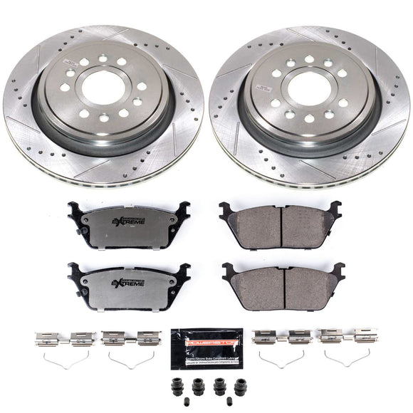 PowerStop Z36 Carbon-Fiber Ceramic Brake Pad with Drilled and Slotted Rotor Kit