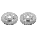 PowerStop Evolution Drilled Slotted Rotors Pair Front For Fiat 500L