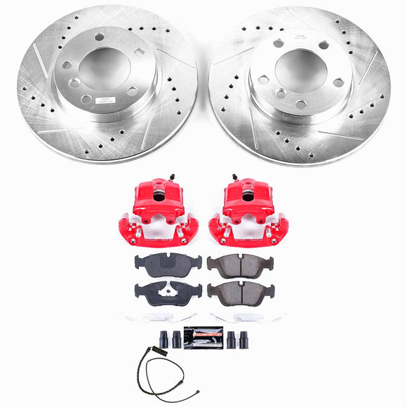 PowerStop Z23 Daily Driver Carbon-Fiber Ceramic Pads Drilled & Slotted Rotor & C
