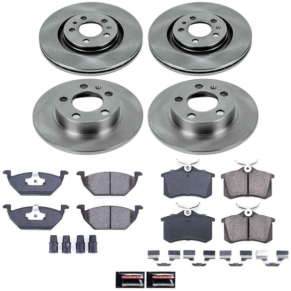 PowerStop OE Stock Replacement Low-Dust Ceramic Brake Pad and Rotor Kit