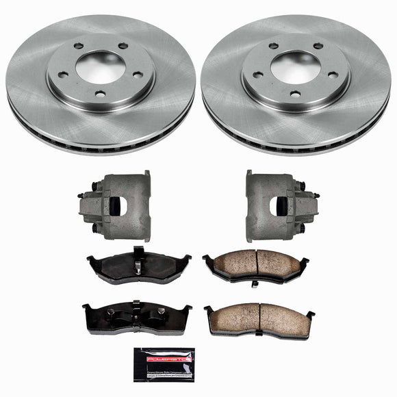 PowerStop OE Stock Replacement Low-Dust Ceramic Brake Pad, Rotor and Caliper Kit