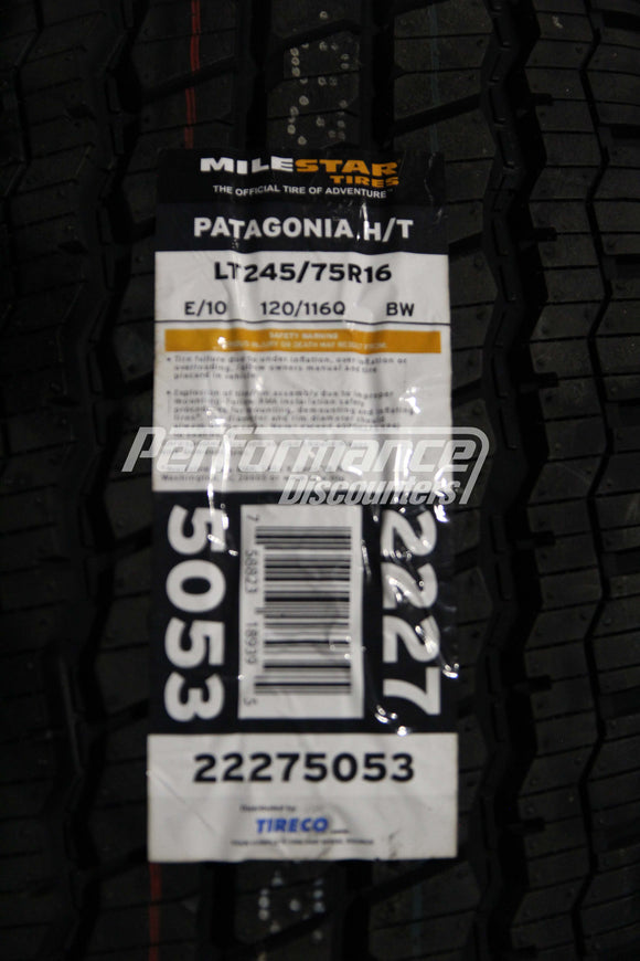 245/75R16 Milestar Patagonia HT 120/116Q BW E 245 75 16 2457516