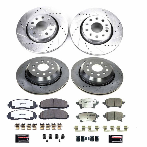 PowerStop Z36 Carbon-Fiber Ceramic Brake Pad with Drilled and Slotted Rotor Kit