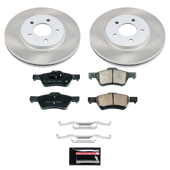 PowerStop Semi-Coated Rotor and Low-Dust Ceramic Brake Pad Kit