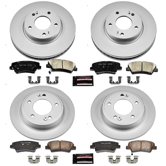 PowerStop Genuine Geomet Coated Rotor and Low-Dust Ceramic Brake Pad Kit