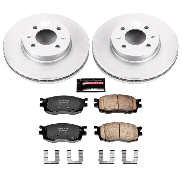 PowerStop Genuine Geomet Coated Rotor and Low-Dust Ceramic Brake Pad Kit