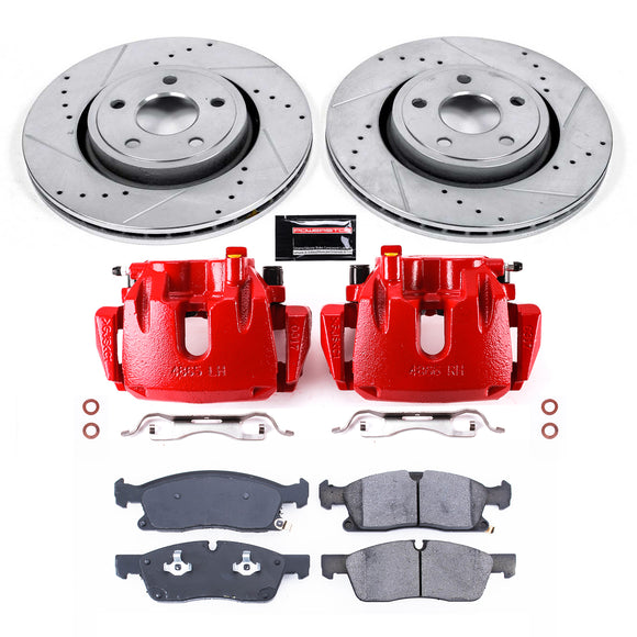 PowerStop Z23 Daily Driver Carbon-Fiber Ceramic Pads Drilled & Slotted Rotor & C