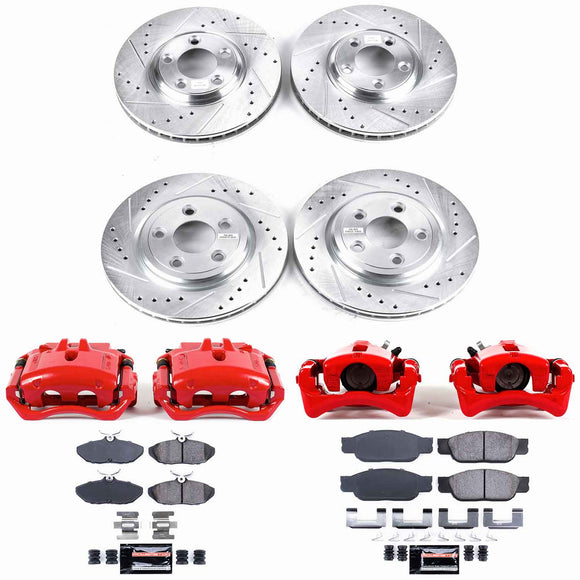PowerStop Z23 Daily Driver Carbon-Fiber Ceramic Pads Drilled & Slotted Rotor & C