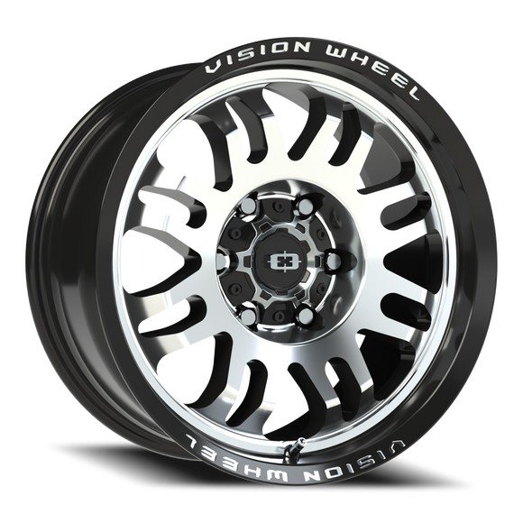 17x8.5 Vision 409 Inferno Black Machined Face 6x139.7 6x5.5 ET0 Wheel Rim