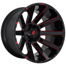 20x9 Fuel Off-Road D643 Contra Gloss Black Red Tinted Clear 6x135 ET20 Wheel