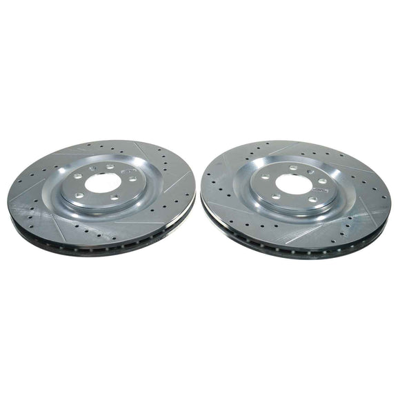 PowerStop Evolution Drilled Slotted Rotors Pair Rear For Audi Q7