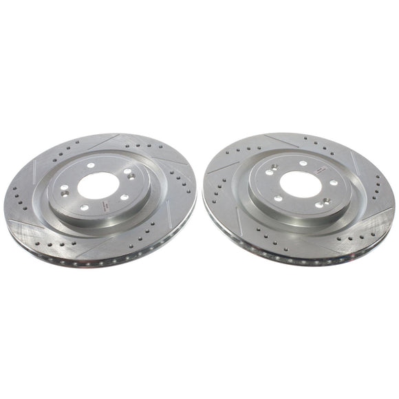 PowerStop Evolution Drilled Slotted Rotors Pair Rear For Kia Sorento