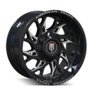 24x14 American Truxx AT1913 Destiny Black Milled 8x170 ET-76 Wheel Rim
