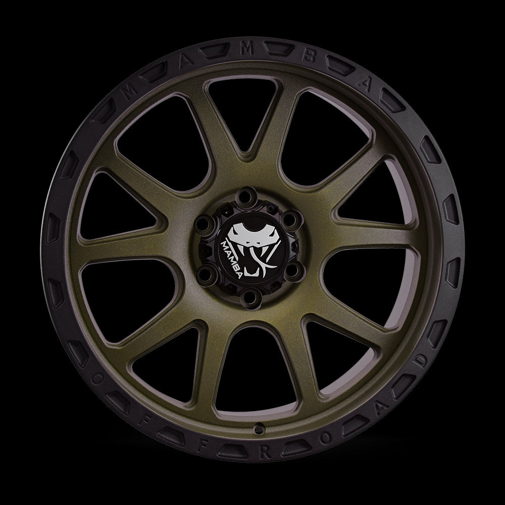 17x9 Mamba M27 Stippled Bronze/Black Lip 6x139.7 6x5.5 ET-12 Wheel Rim