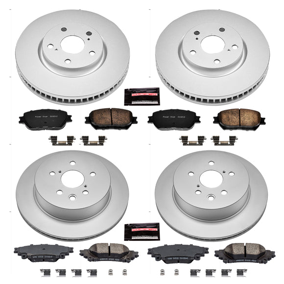 PowerStop Genuine Geomet Coated Rotor and Low-Dust Ceramic Brake Pad Kit