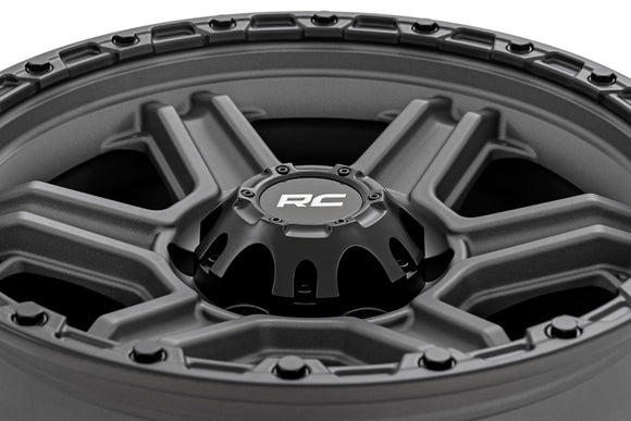 17x8.5 Rough Country 79 Series Gunmetal Gray 6x5.5 ET0 Wheel Rim