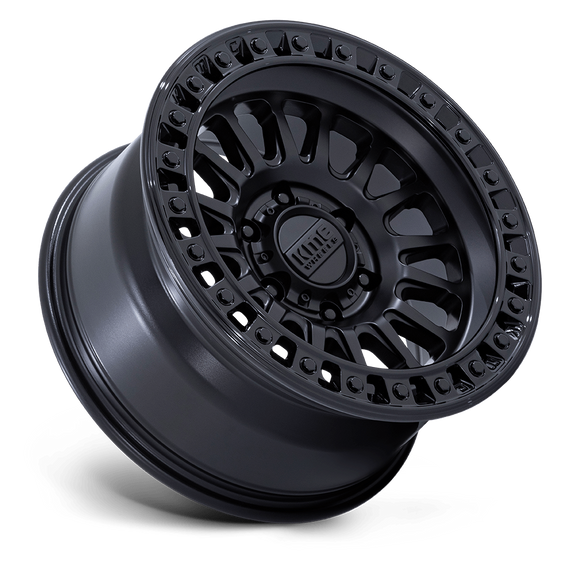 17X8.5 KMC KM552 IMS Matte Black W/ Gloss Black Lip 6x135 ET-10 Wheel Rim
