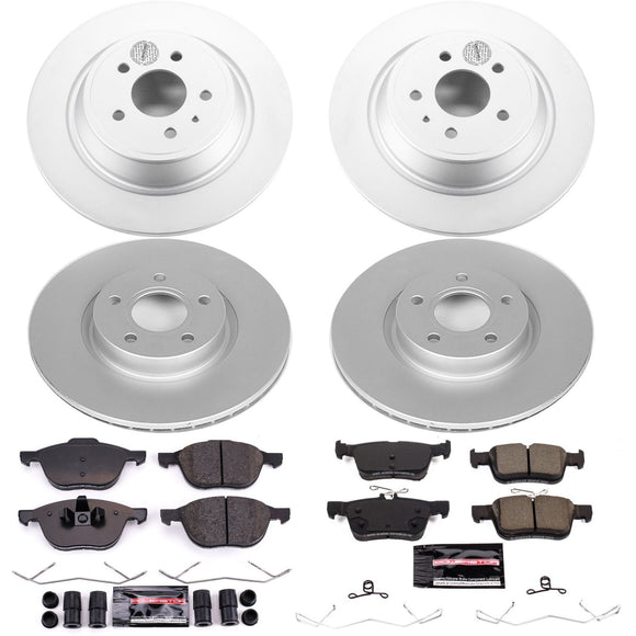 PowerStop Genuine Geomet Coated Rotor and Carbon-Fiber Ceramic Brake Pad Kit