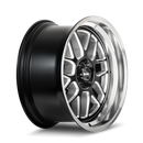 18x8 Ridler 611 Gloss Black Milled Diamond Cut Lip 5x114.3 ET0 CB83.82 Wheel