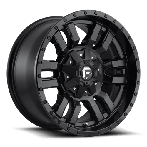 20x10 Fuel Off-Road D596 Sledge Matte Black Gloss Black Lip 6x135 ET-19 Wheel