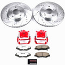 PowerStop Z26 Street Performance Ceramic Brake Pad, Drilled Slotted Rotor, and C