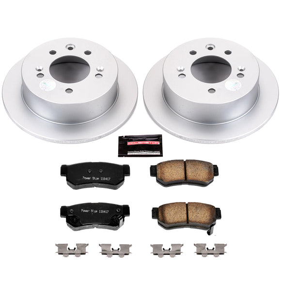 PowerStop Genuine Geomet Coated Rotor and Low-Dust Ceramic Brake Pad Kit