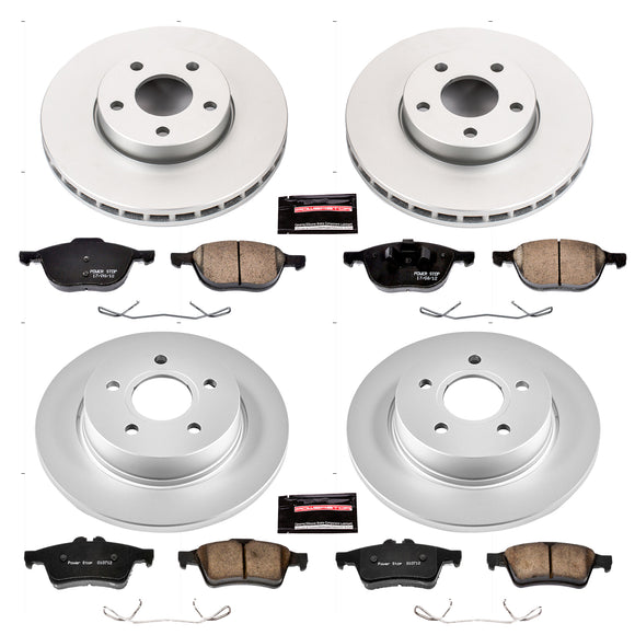 PowerStop Genuine Geomet Coated Rotor and Low-Dust Ceramic Brake Pad Kit