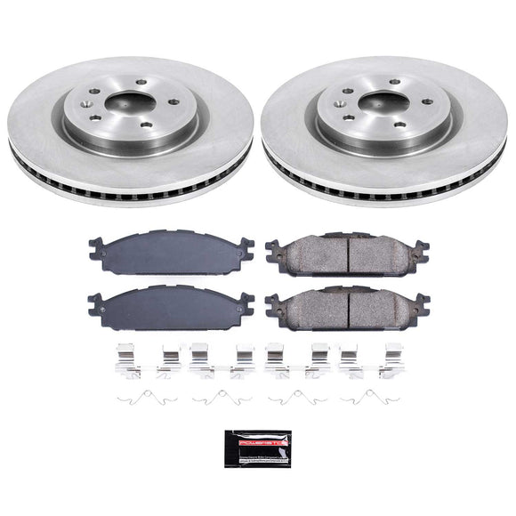 PowerStop OE Stock Replacement Low-Dust Ceramic Brake Pad and Rotor Kit