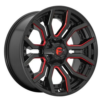 20X10 Fuel D712 RAGE Gloss Black Red Tinted Clear 8X180 ET-18 wheel/rim