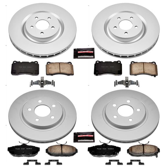 PowerStop Genuine Geomet Coated Rotor and Low-Dust Ceramic Brake Pad Kit