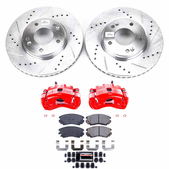 PowerStop Z23 Daily Driver Carbon-Fiber Ceramic Pads Drilled & Slotted Rotor & C