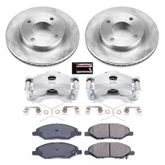 PowerStop OE Stock Replacement Low-Dust Ceramic Brake Pad, Rotor and Caliper Kit