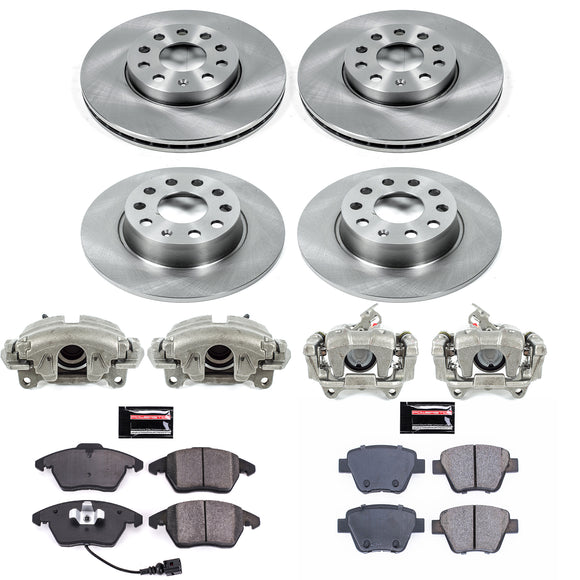 PowerStop OE Stock Replacement Low-Dust Ceramic Brake Pad, Rotor and Caliper Kit