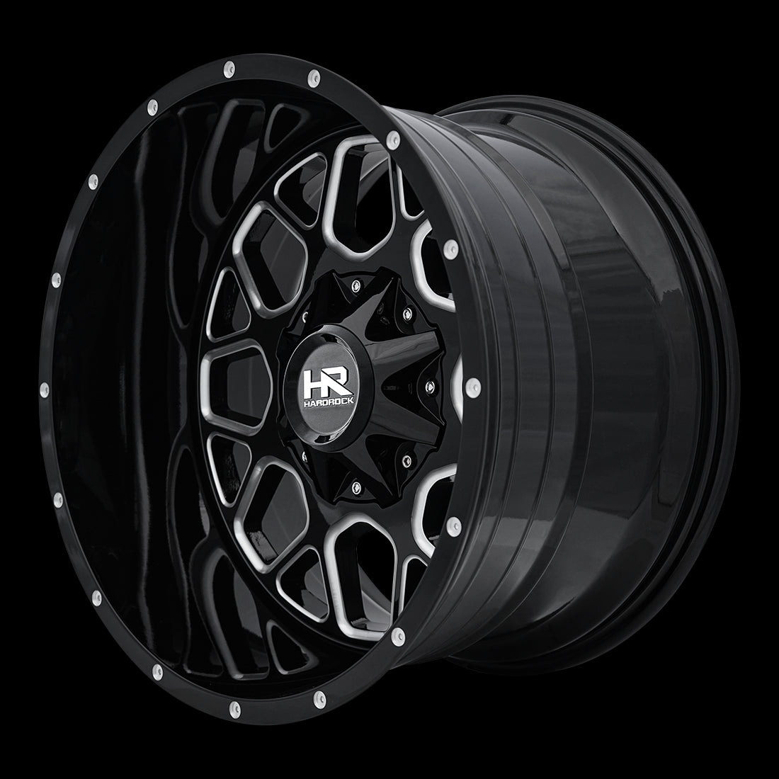 20x12 Hardrock Gunner Gloss Black Milled 5x139.7/150 ET-44 wheel/rim