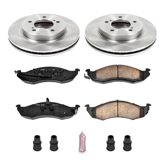 PowerStop OE Stock Replacement Low-Dust Ceramic Brake Pad and Rotor Kit