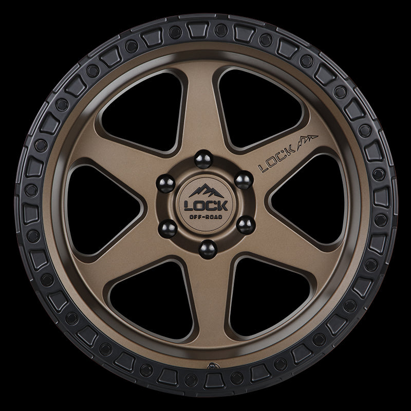 18x9 Lock Off-Road Olympus Matte Bronze Black Ring 5x127 5x5 ET-12 Wheel