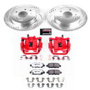 PowerStop Z26 Street Performance Ceramic Brake Pad, Drilled Slotted Rotor, and C