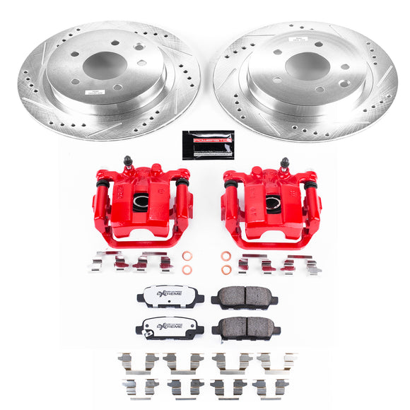 PowerStop Z26 Street Performance Ceramic Brake Pad, Drilled Slotted Rotor, and C