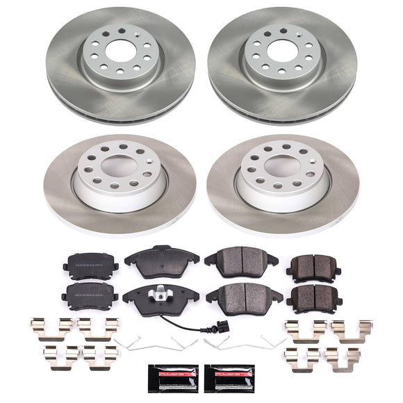 PowerStop Semi-Coated Rotor and Low-Dust Ceramic Brake Pad Kit