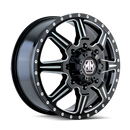 19.5x6.75 Mayhem Monstir Black-Milled Wheel/Rim 8x170 8101-9670MF