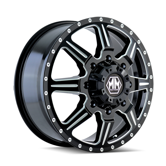 19.5x6.75 Mayhem Monstir Black-Milled Wheel/Rim 8x170 8101-9670MF
