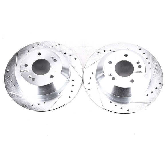 PowerStop Evolution Drilled Slotted Rotors Pair Rear For Kia Sorento