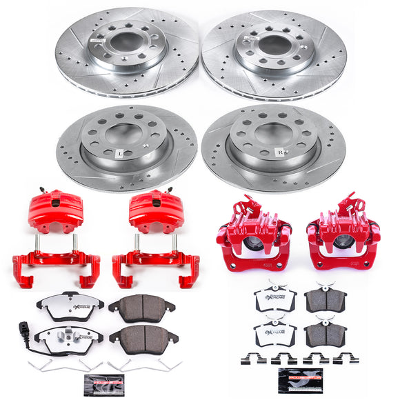 PowerStop Z26 Street Performance Ceramic Brake Pad, Drilled Slotted Rotor, and C