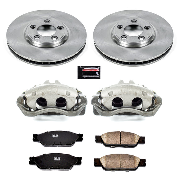 PowerStop OE Stock Replacement Low-Dust Ceramic Brake Pad, Rotor and Caliper Kit